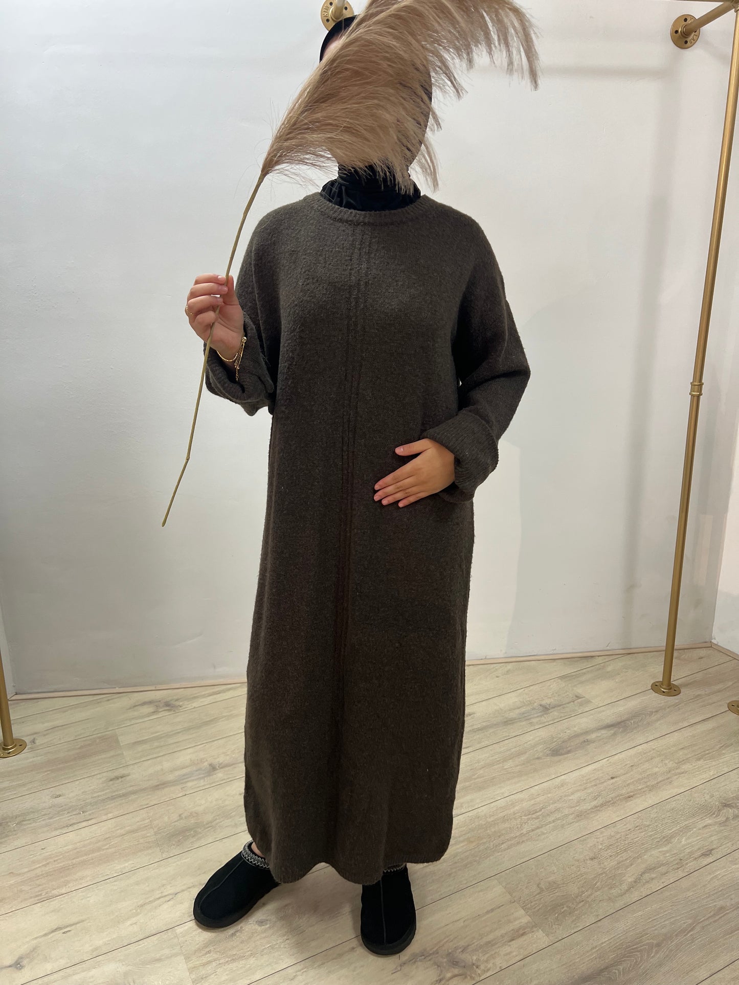 Wollen jurk met details