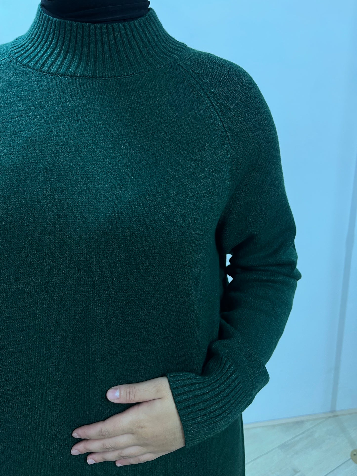 Wollen jurk met hoge hals