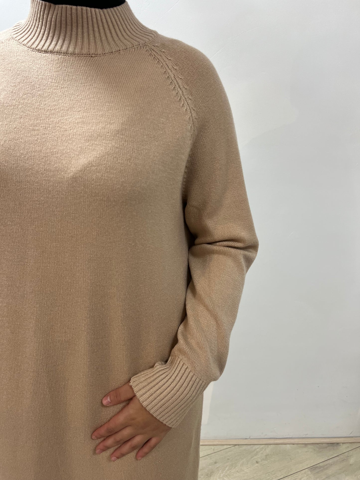 Wollen jurk met hoge hals