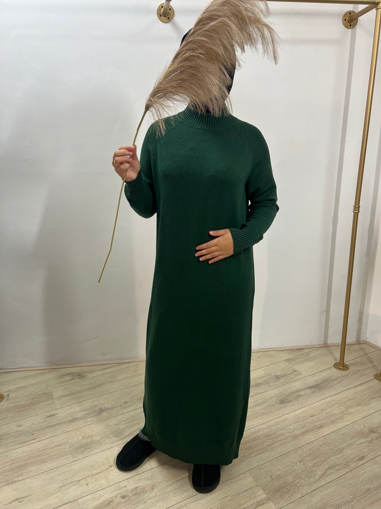 Wollen jurk met hoge hals
