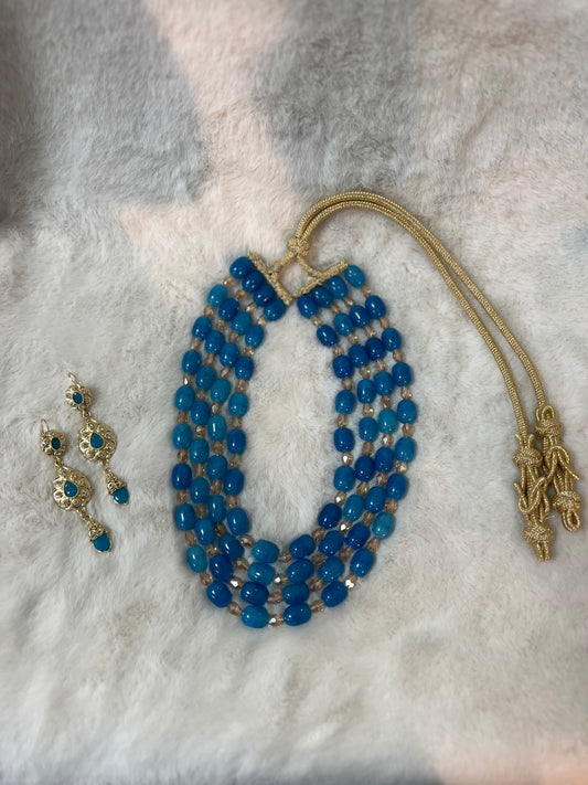 Traditionele sieraden set - Blauw/goud