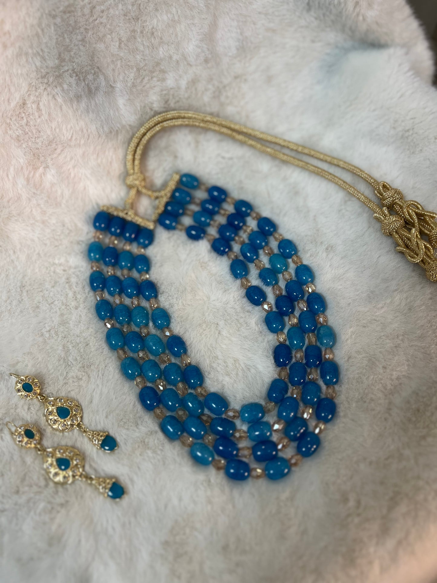 Traditionele sieraden set - Blauw/goud