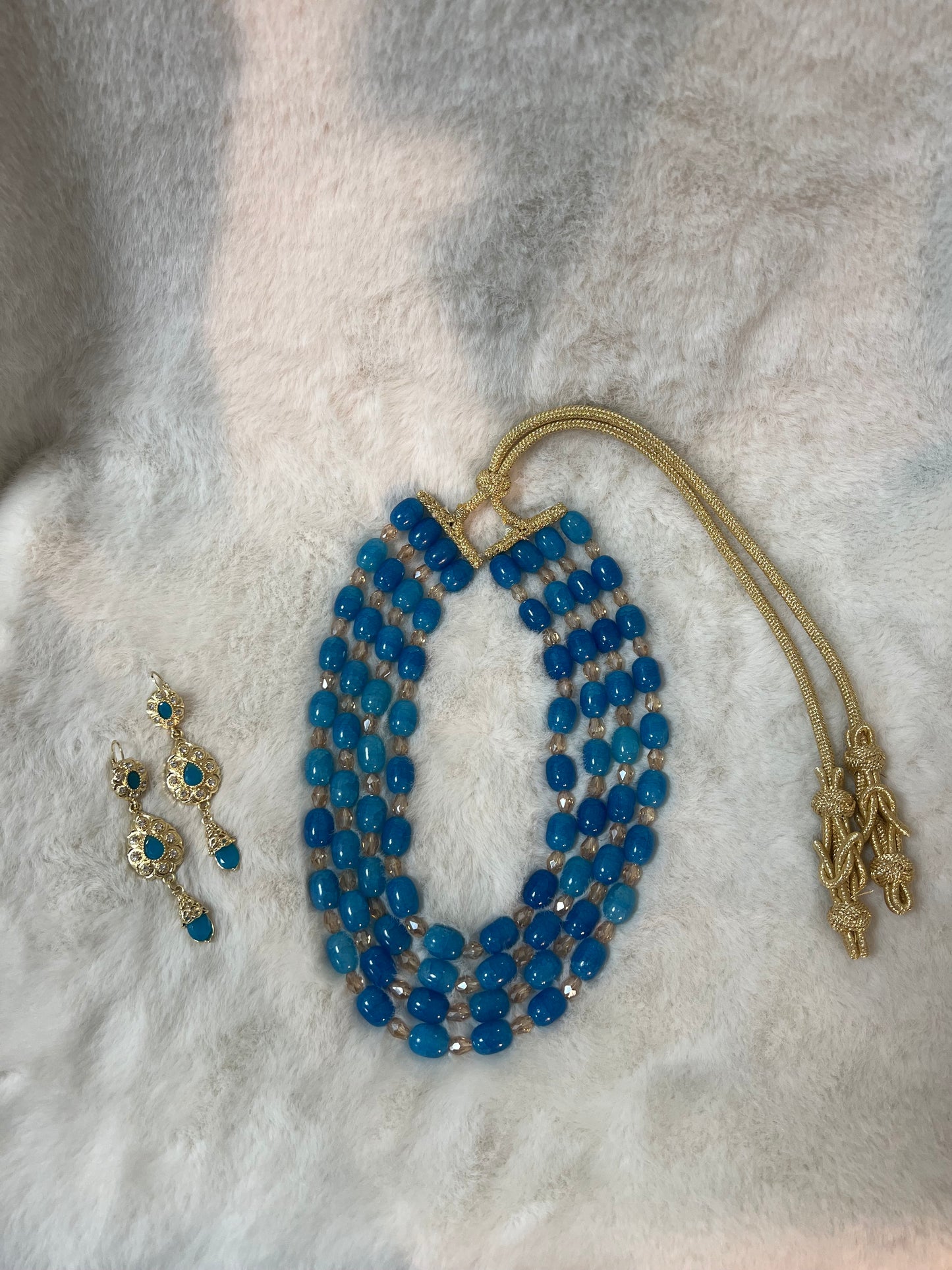 Traditionele sieraden set - Blauw/goud