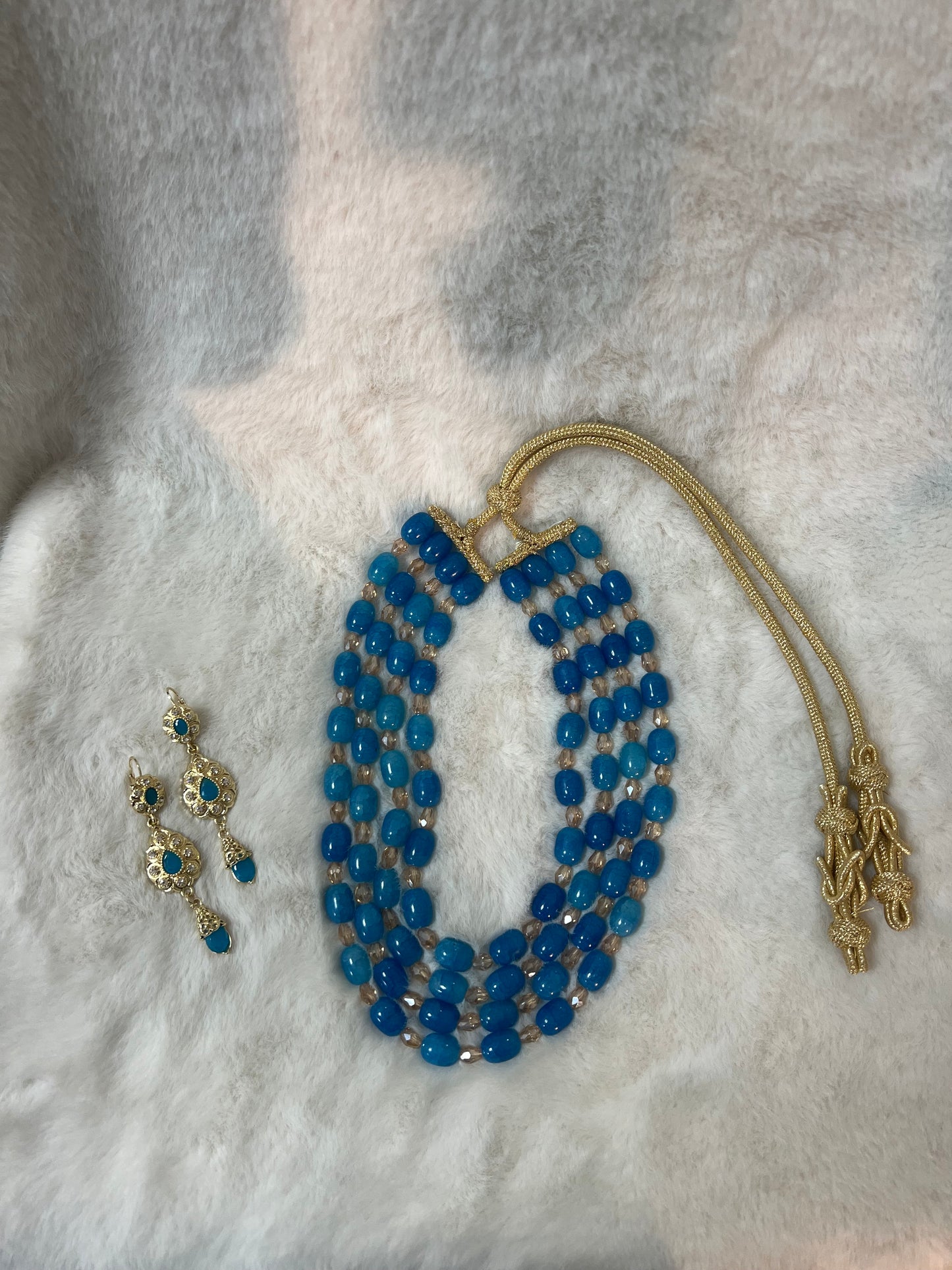 Traditionele sieraden set - Blauw/goud
