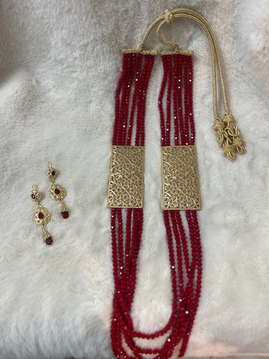 Traditionele sieraden set - Rood met goud