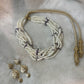 Traditionele sieraden - Ketting jawhar crème/paars