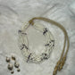 Traditionele sieraden - Ketting jawhar crème/paars