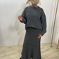Wollen twinset met rok