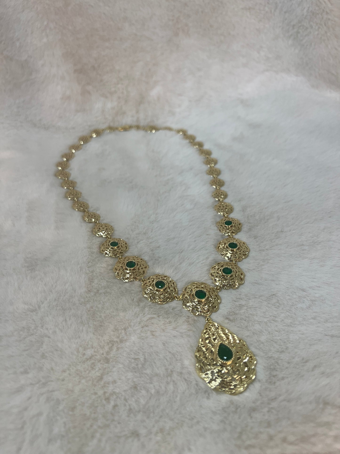 Traditionele sieraden - Goud met groen - Ketting Amira