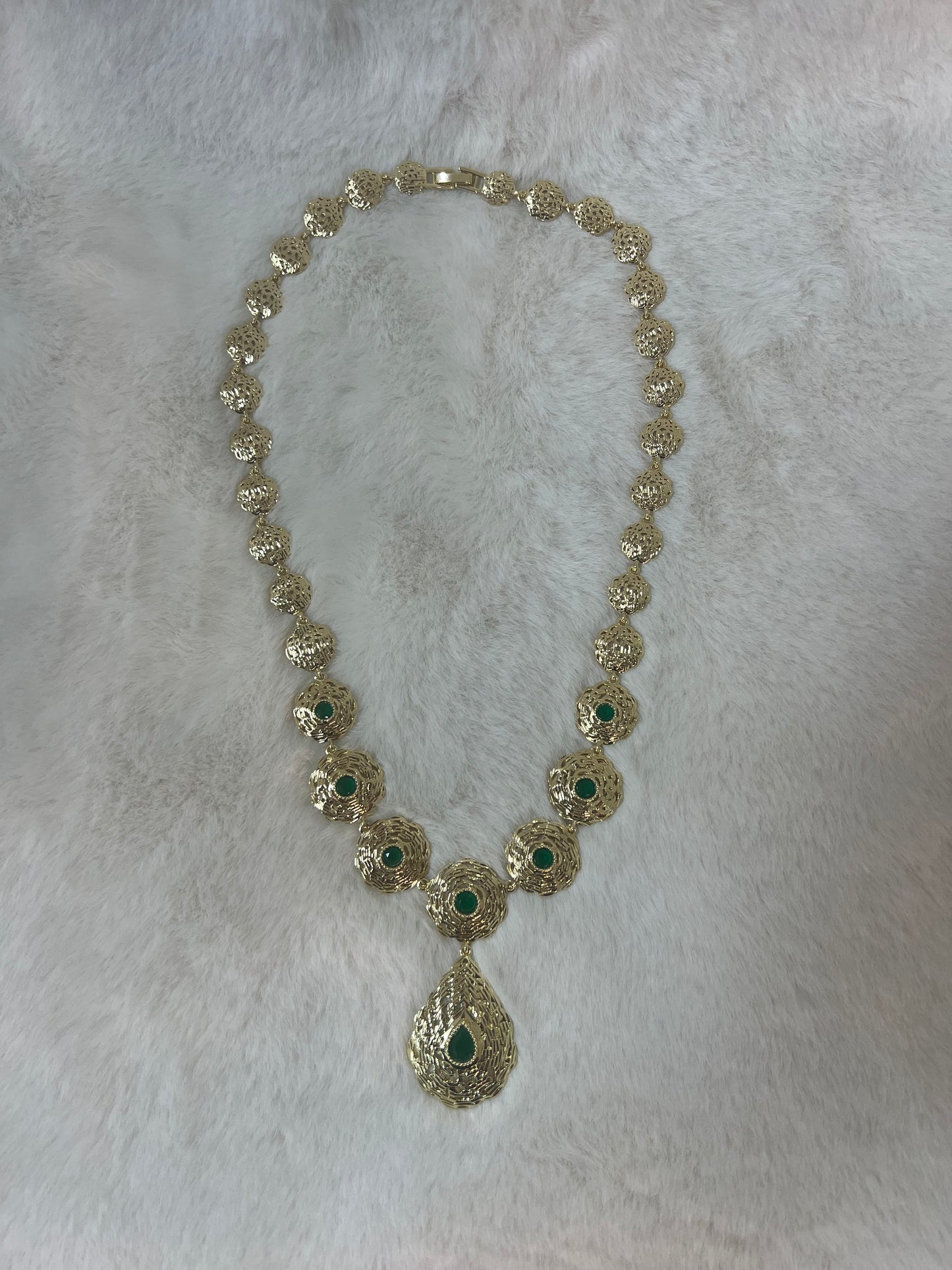 Traditionele sieraden - Goud met groen - Ketting Amira