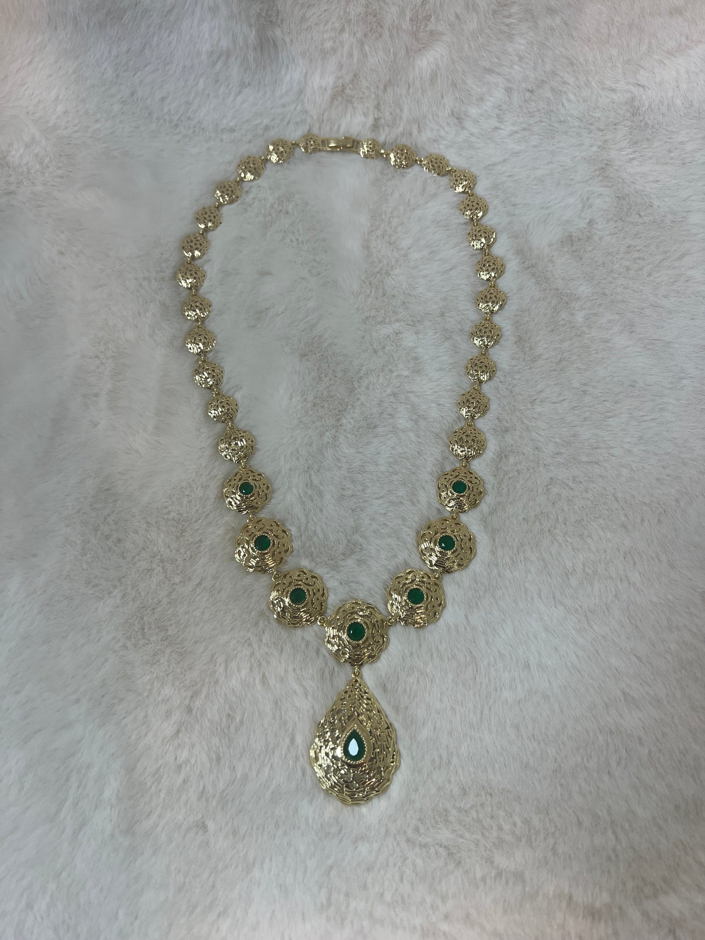 Traditionele sieraden - Goud met groen - Ketting Amira