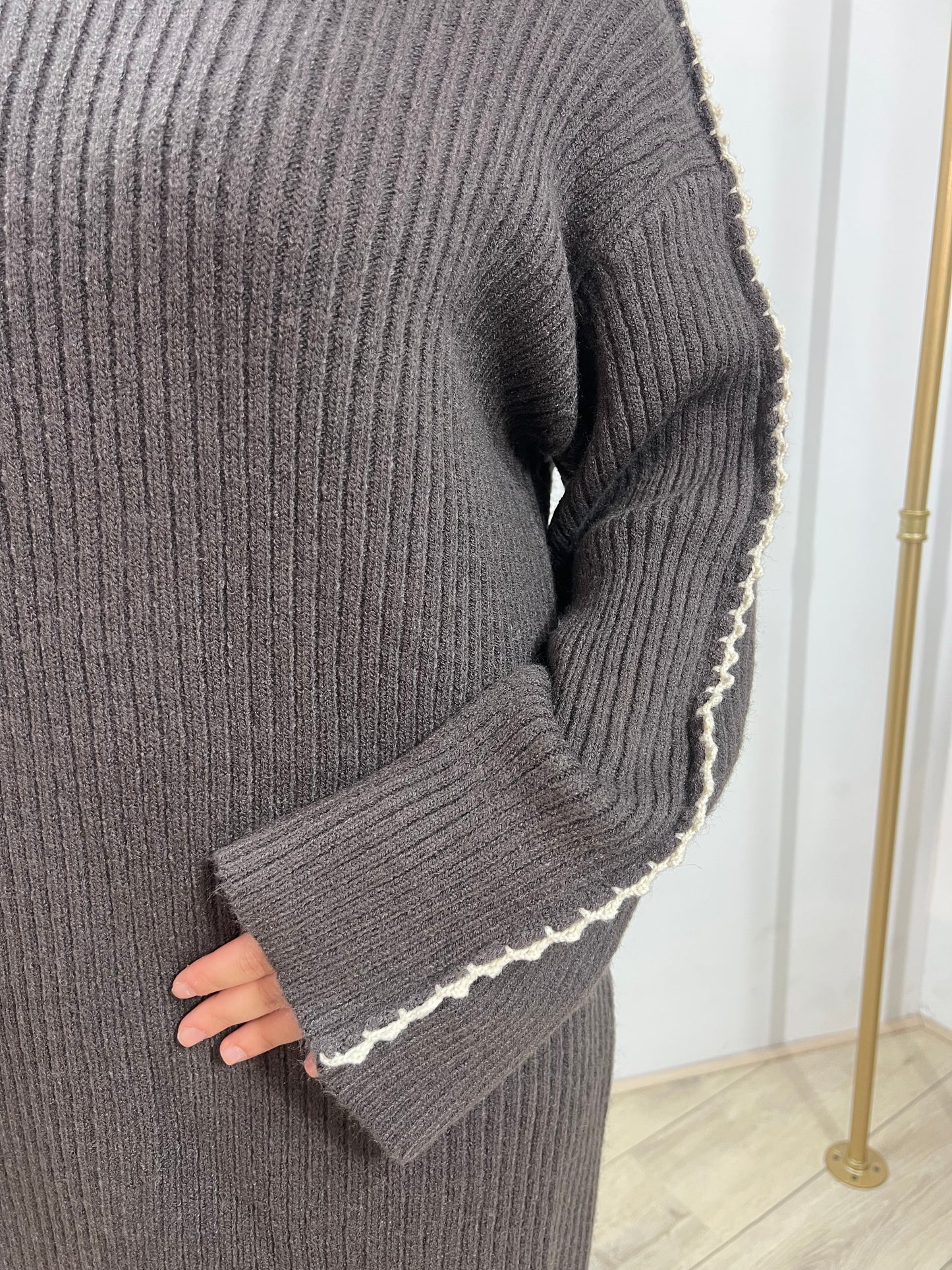 Jurk met vlechtdetails