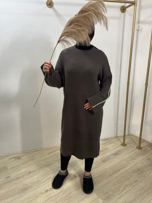 Jurk met vlechtdetails