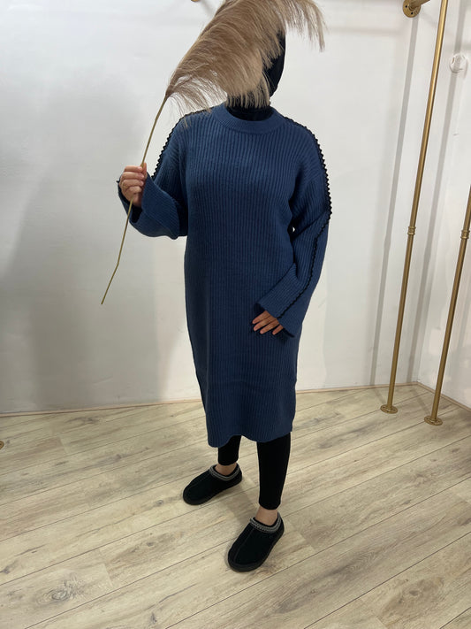 Jurk met vlechtdetails