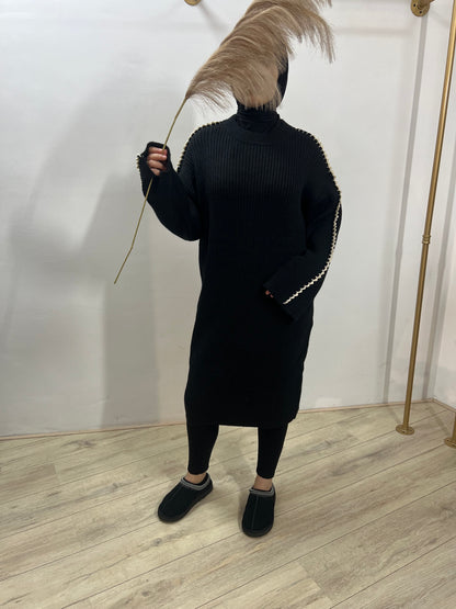 Jurk met vlechtdetails