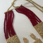 Traditionele sieraden set - Rood met goud